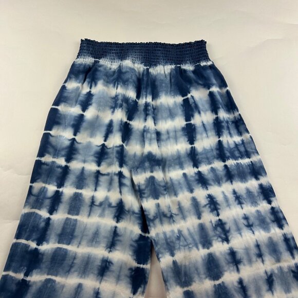 Cloth & Stone Blue Tie Dye Tencel Wide Leg Summer Pant M - Picture 7 of 7